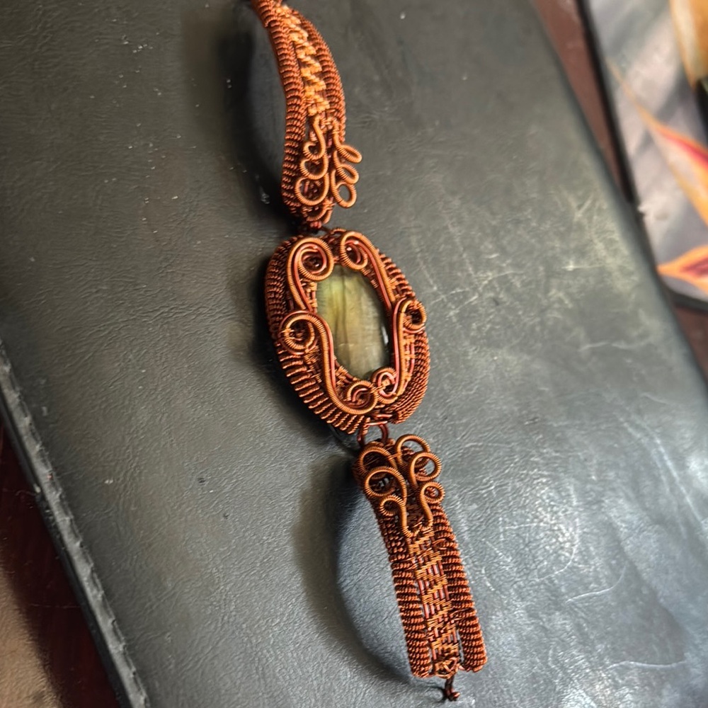 Elegant Copper Wire Wrapped Bracelet